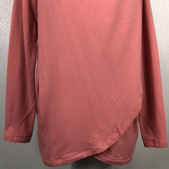 zūda Wrap Size Medium Rose Z-Knit Drape Snaps Thumbholes Athleisure Top - Picture 6 of 15